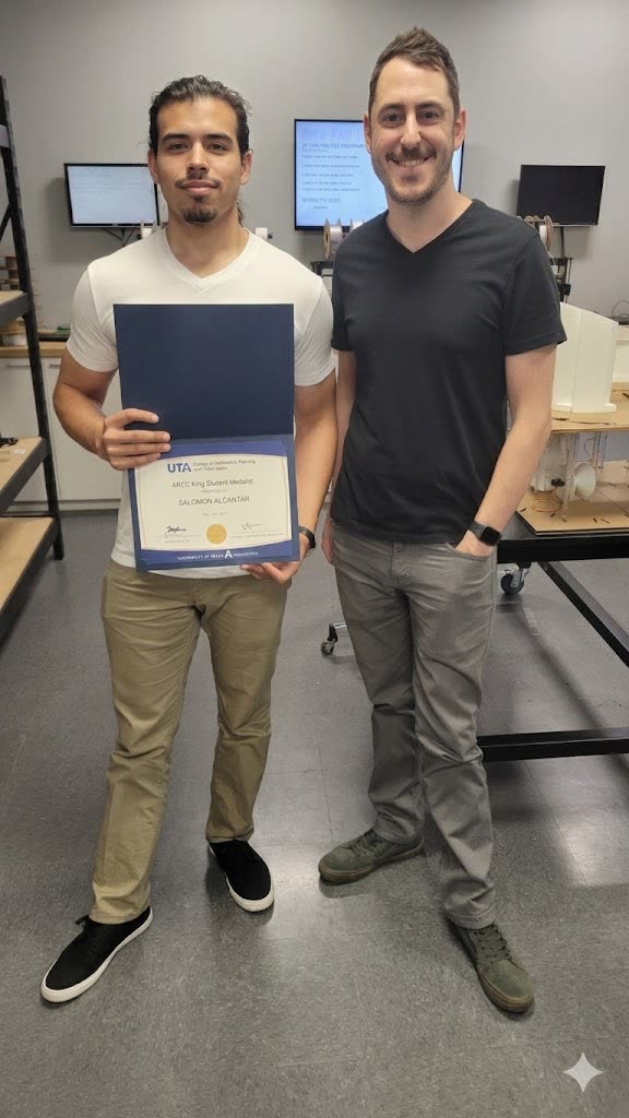 Salomon Alcantar with Professor Cord Read at the AARC Research Medal recognition