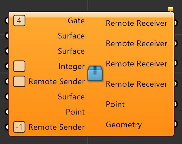 The packaged Grasshopper cluster component with named inputs and outputs
