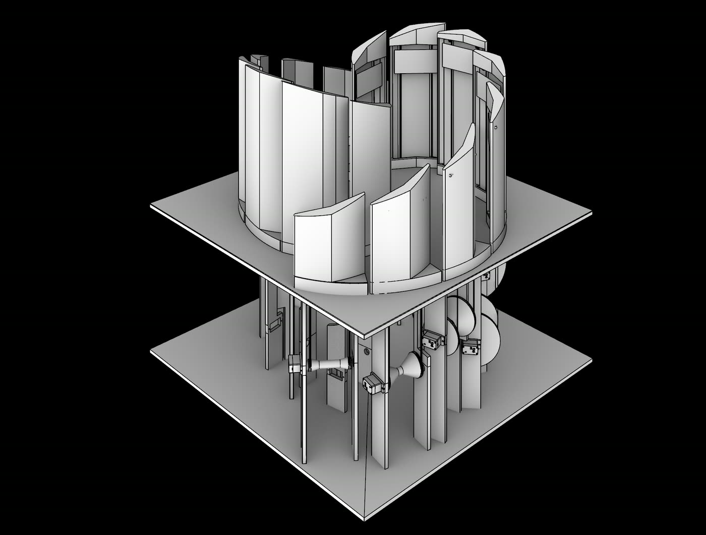 Rhino model overall view of the kinetic sculpture